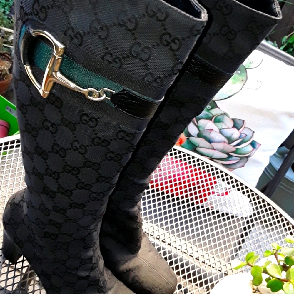 Gucci Horsebit Mid Knee High Boots